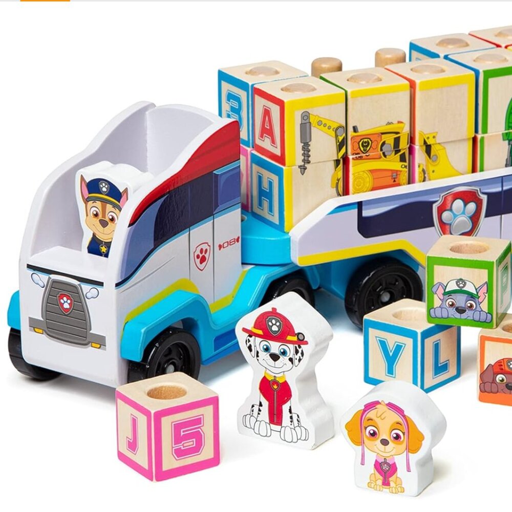 Melissa & Doug PAW Patrol Wooden ABC Block Truck EUC
